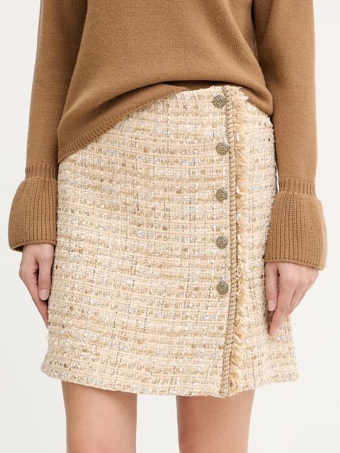 Luisa Spagnoli spódnica kolor beżowy mini rozkloszowana 542721 - zdjęcie produktu nr 1