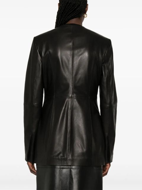 TOTEME collarless leather jacket - Black