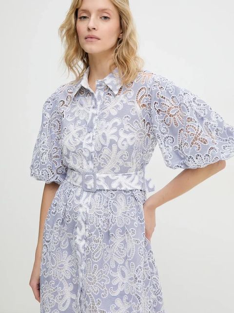 Answear.LAB sukienka kolor niebieski mini rozkloszowana