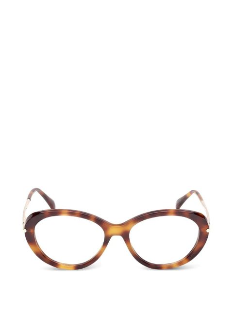 Max Mara Eyewear oval-frame glasses - Brown - zdjęcie produktu nr 1