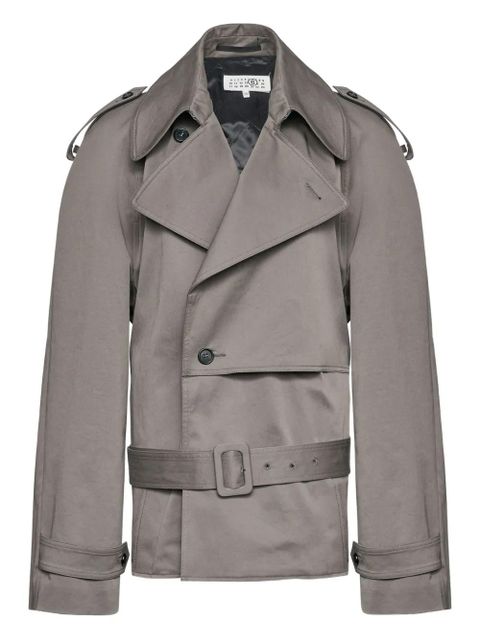 MM6 Maison Margiela double-breasted belted trench jacket - Grey - zdjęcie produktu nr 1