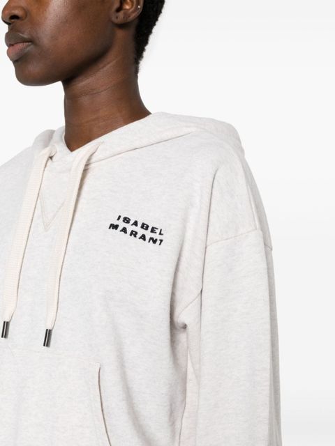 ISABEL MARANT Sylla mélange jersey hoodie - Neutrals