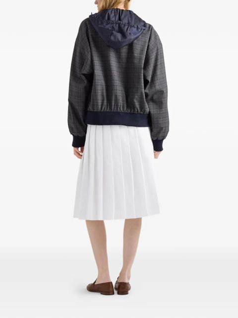 Prada pleated poplin midi skirt - White