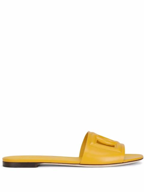 Dolce & Gabbana DG Logo leather sandals - Yellow - zdjęcie produktu nr 1