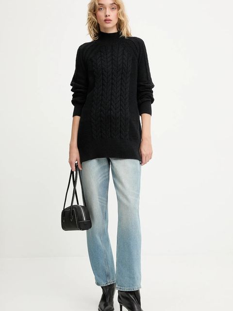 Answear.LAB sweter z kaszmirem damski kolor czarny z półgolfem