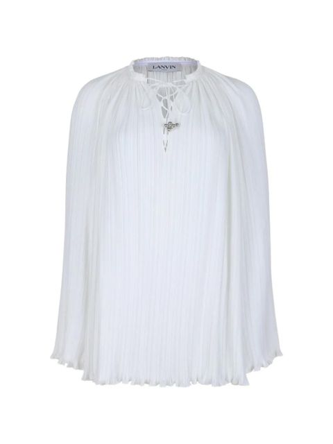 Lanvin pleated tie neck blouse - White - zdjęcie produktu nr 1