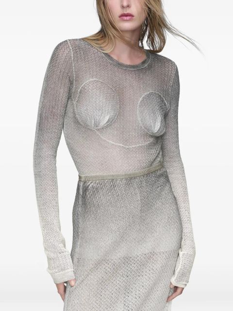 Maison Margiela semi-sheer sweater - Grey