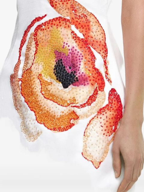 Acler Pendoylan floral-embellished satin dress - White - zdjęcie produktu nr 2