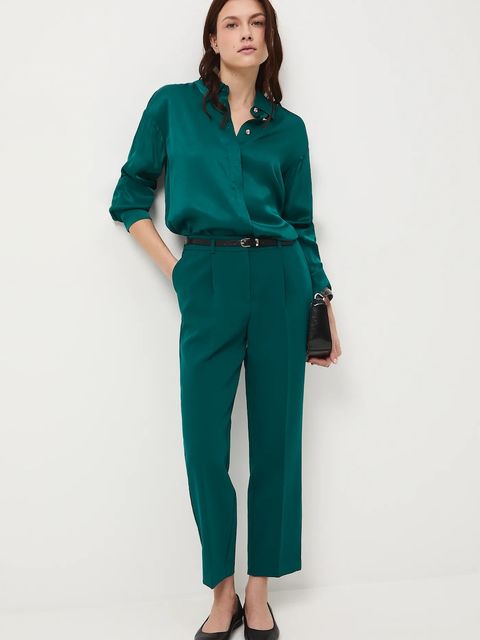 Medicine koszula damska kolor zielony relaxed z kołnierzykiem klasycznym - zdjęcie produktu nr 2