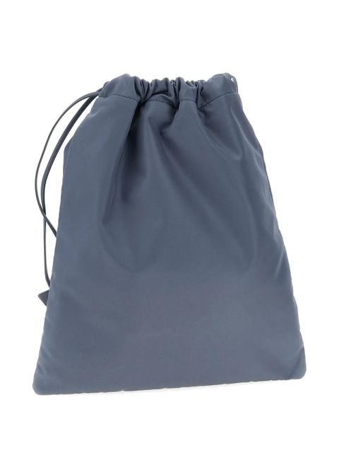 Prada logo-plaque drawstring shoulder bag - Blue - zdjęcie produktu nr 2