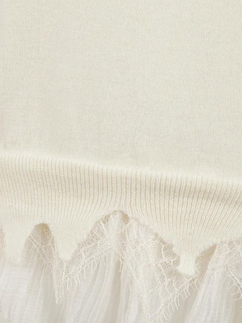 Alexander McQueen lace pleated sweater - Neutrals