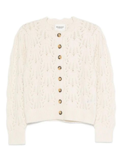 MARANT ÉTOILE button-front open-knit cardigan - Neutrals