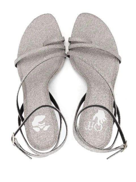 Off-White Allen glitter 110mm leather sandals - Silver