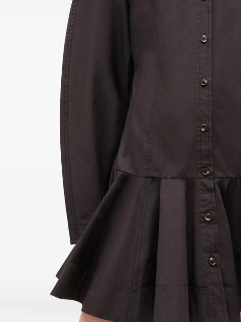 GANNI button-down ruffled dress - Brown - zdjęcie produktu nr 2