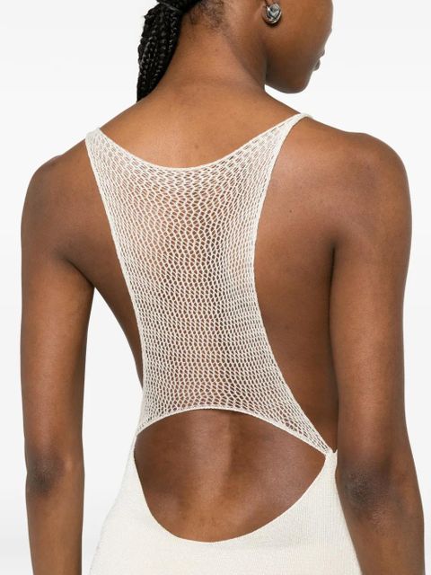 Isa Boulder cowl-neck mini dress - Neutrals