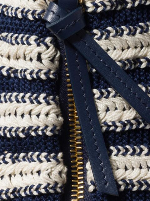 Miu Miu crochet and leather pouch - Blue