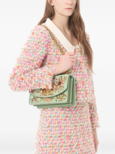 Valentino Garavani floral-embroidered shoulder bag - Green