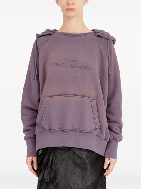 Maison Margiela reverse-logo cotton hoodie - Purple - zdjęcie produktu nr 2