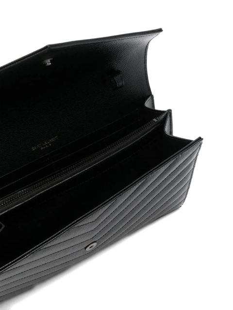 Saint Laurent Classic Cassandre chain quilted-leather clutch - Black