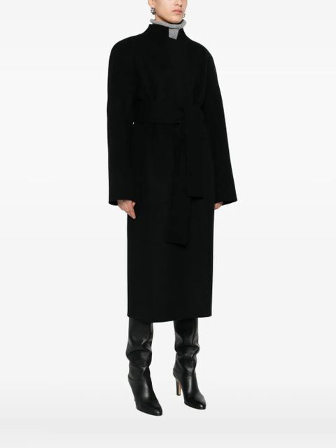 KHAITE belted wool coat - Black