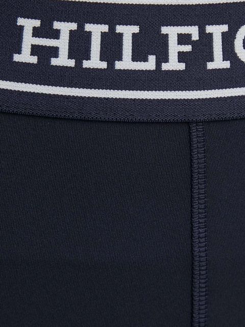 Tommy Hilfiger szorty damskie kolor granatowy gładkie high waist WW0WW41496