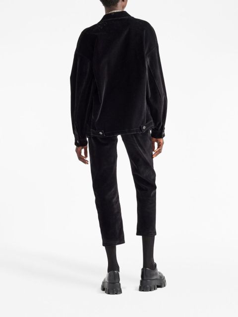 Prada velvet denim blouson jacket - Black