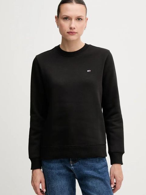 Tommy Jeans bluza damska kolor czarny gładka DW0DW19959 - zdjęcie produktu nr 1