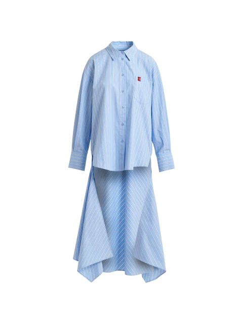 Essentiel Antwerp striped asymmetrical-hem shirt - Blue - zdjęcie produktu nr 1