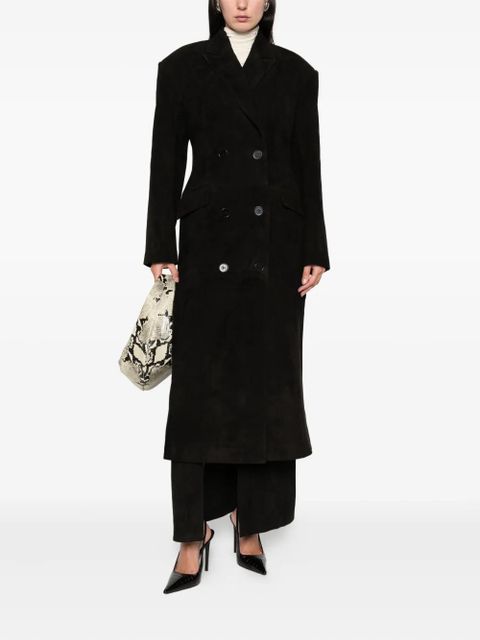 ducie Aggie double-breasted leather coat - Black - zdjęcie produktu nr 2