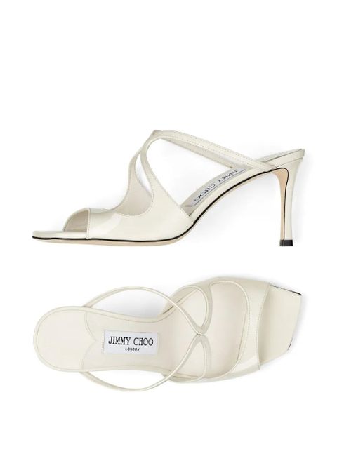 Jimmy Choo Anise 75mm patent-leather mules - White