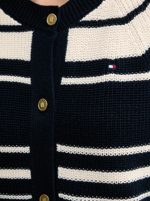 Tommy Hilfiger kardigan bawełniany damski kolor granatowy lekki WW0WW48795