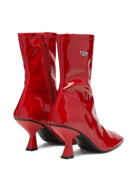 Diesel 75mm Amber logo-plaque ankle boots - Red