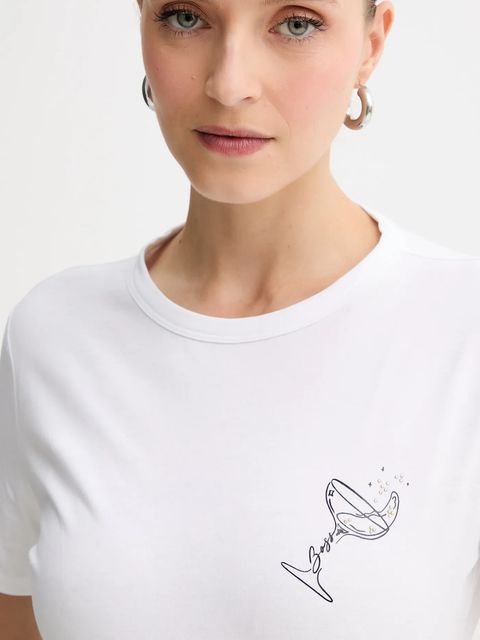 BOSS Orange t-shirt bawełniany damski kolor biały 50549192