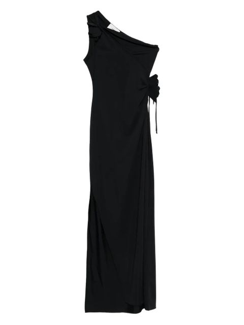 Coperni one-shoulder flower-embellished maxi dress - Black - zdjęcie produktu nr 1