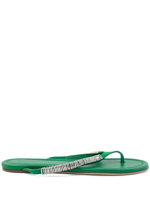 Christopher Esber Frida pierced suede flat sandals - Green - zdjęcie produktu nr 1