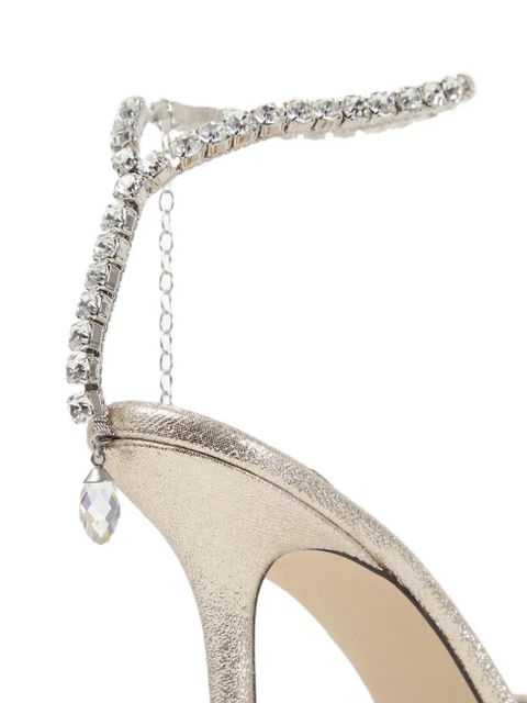 Jimmy Choo Saeda 100 crystal-embellished pumps - Gold