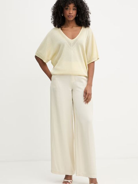 Morgan sweter z krótkim rękawem damski z wiskozy MCHRIS - zdjęcie produktu nr 1