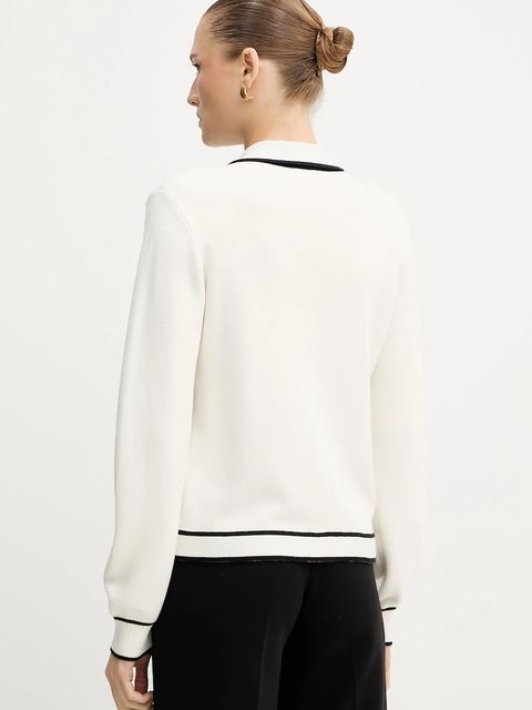 Liu Jo kardigan z domieszką jedwabiu damski kolor beżowy TF5250.MS59L