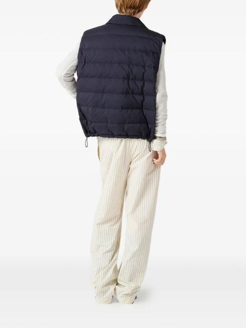 Miu Miu flapped-pocket gilet - Blue