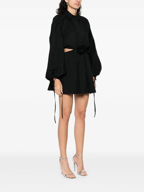 Blumarine floral-appliqué mini dress - Black