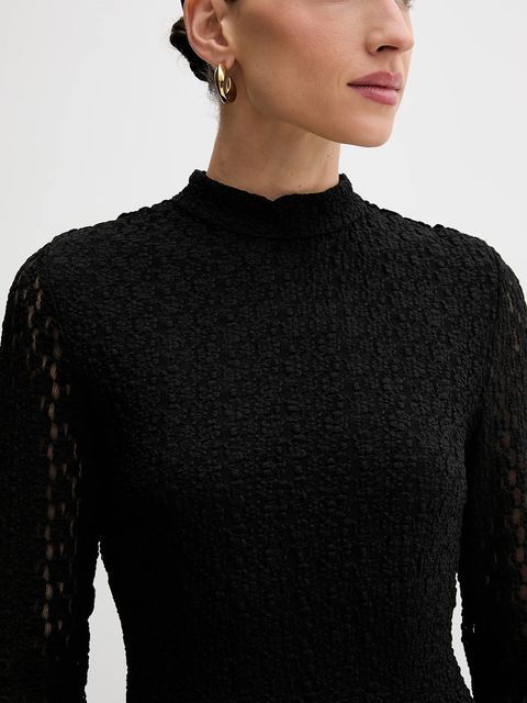 Bardot sukienka kolor czarny mini rozkloszowana 57152DB1