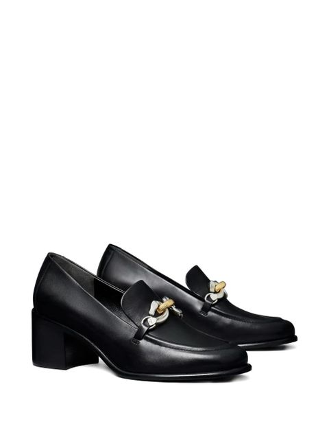 Tory Burch 55mm chain-embellished heeled loafers - Black - zdjęcie produktu nr 2