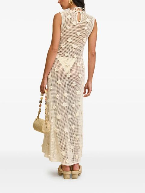 Cult Gaia Vermeer flower-embellished crochet dress - White - zdjęcie produktu nr 2