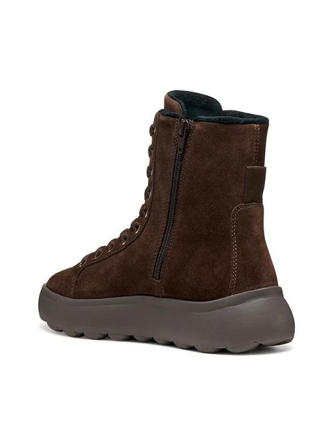 Geox botki zamszowe D SPHERICA EC4.1 damskie kolor brązowy na płaskim obcasie D36TCD 00022 C6006