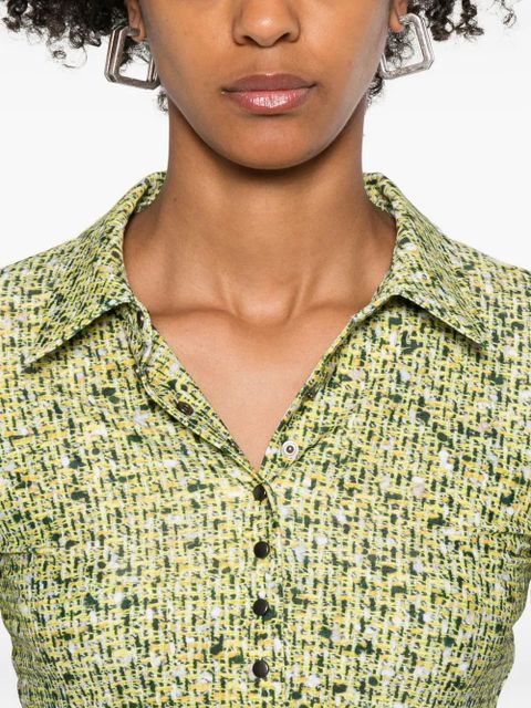 Diesel long-sleeve patterned top - Green