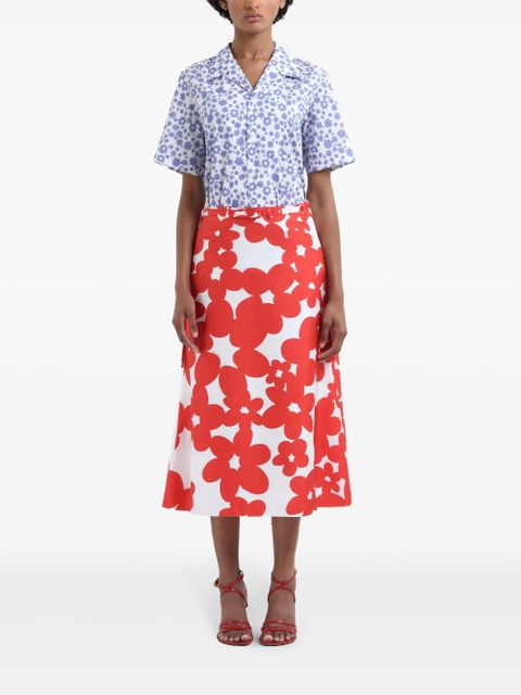 Marni floral-print midi skirt - Red - zdjęcie produktu nr 2