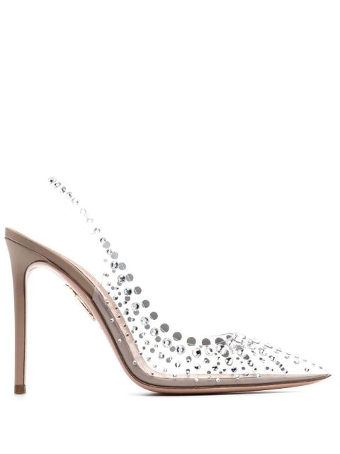 Aquazzura Starburst 105mm pointed-toe pumps - Neutrals - zdjęcie produktu nr 1