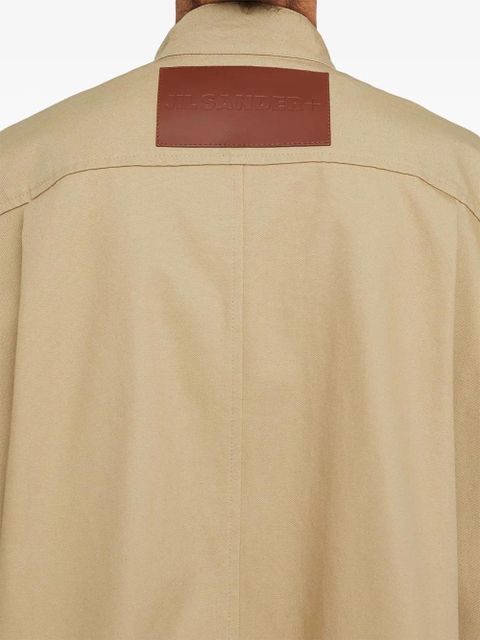 Jil Sander logo-appliqué cotton jacket - Brown