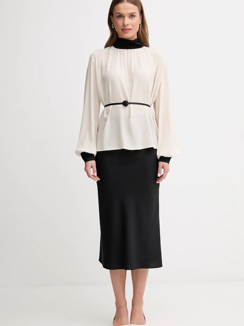 Gaudi bluzka damska kolor beżowy gładka 521FD45031 - zdjęcie produktu nr 2