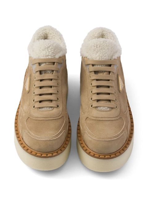 Prada suede mid-top sneakers - Neutrals
